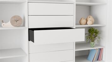 Kitchn Elan Indvendig skuffe - 76,8 x 46,9 cm. - Fuldudtræk m/ Push to open - Hvid - Højde 18,8 cm